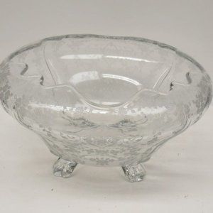 Cambridge Glass Crystal DIANE No. 3400/135 Four Footed Cupped Console Bowl